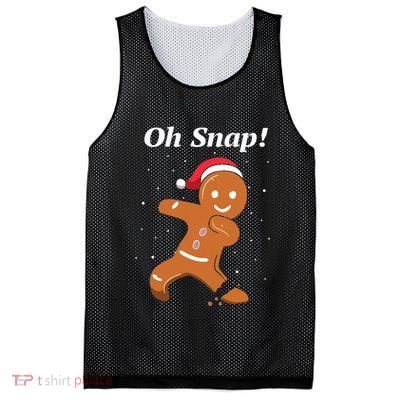 Oh Snap Funny Gingerbread Merry Christmas Cookie Mesh Reversible Basketball Jersey Tank