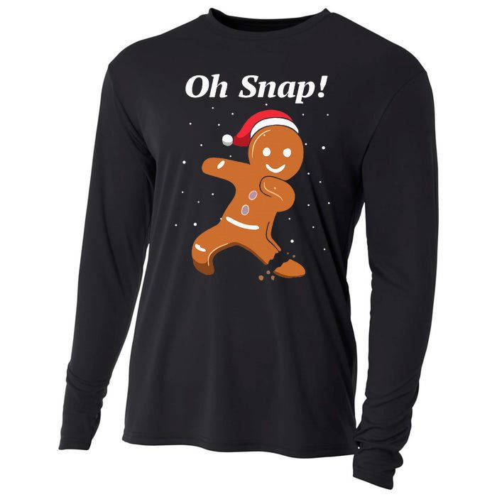 Oh Snap Funny Gingerbread Merry Christmas Cookie Cooling Performance Long Sleeve Crew