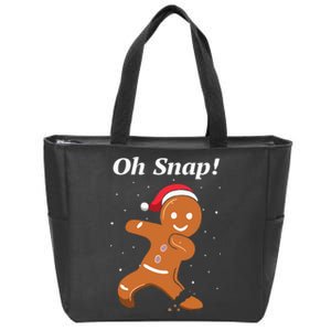 Oh Snap Funny Gingerbread Merry Christmas Cookie Zip Tote Bag