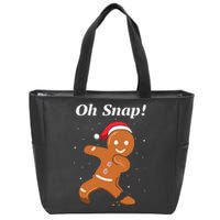 Oh Snap Funny Gingerbread Merry Christmas Cookie Zip Tote Bag