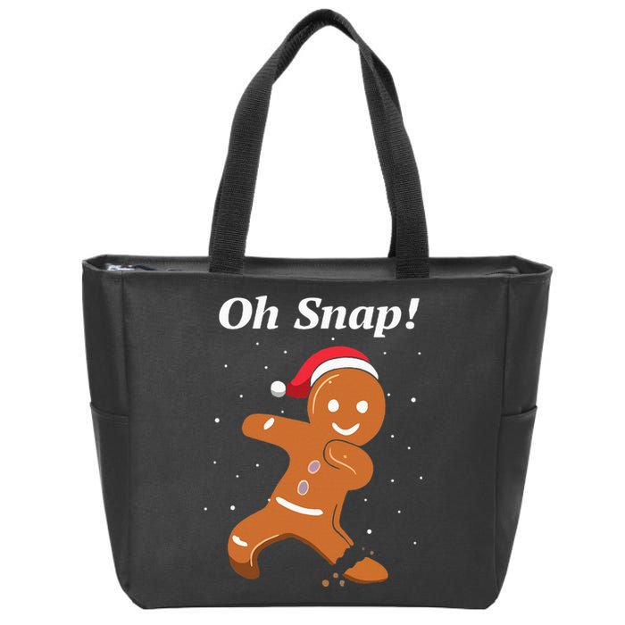 Oh Snap Funny Gingerbread Merry Christmas Cookie Zip Tote Bag