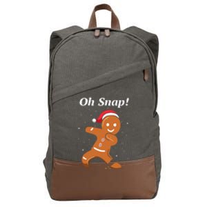 Oh Snap Funny Gingerbread Merry Christmas Cookie Cotton Canvas Backpack