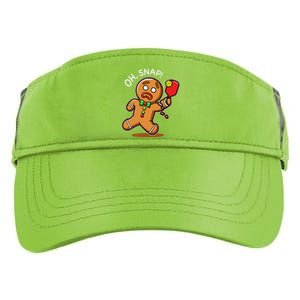 Oh Snap Funny Gingerbread Man Playing Pickleball Adult Drive Performance Visor