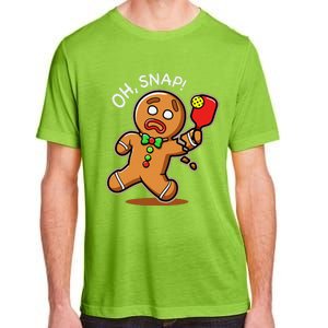 Oh Snap Funny Gingerbread Man Playing Pickleball Adult ChromaSoft Performance T-Shirt