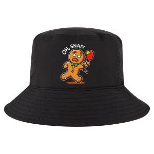 Oh Snap Funny Gingerbread Man Playing Pickleball Cool Comfort Performance Bucket Hat