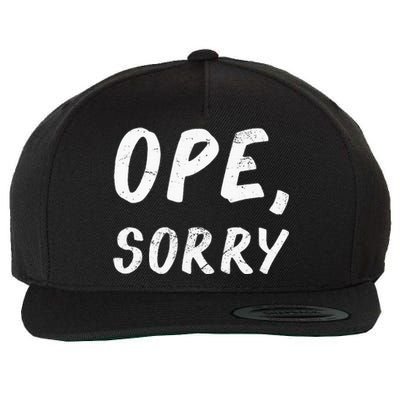 Ope Sorry Funny Midwest Wool Snapback Cap