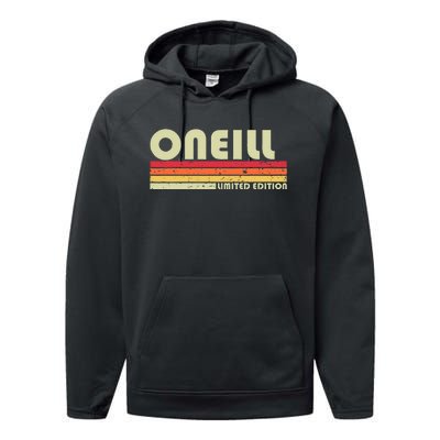 Oneill Surname Funny Retro Vintage 80s 90s Birthday Reunion Performance Fleece Hoodie