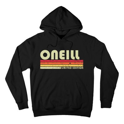 Oneill Surname Funny Retro Vintage 80s 90s Birthday Reunion Hoodie