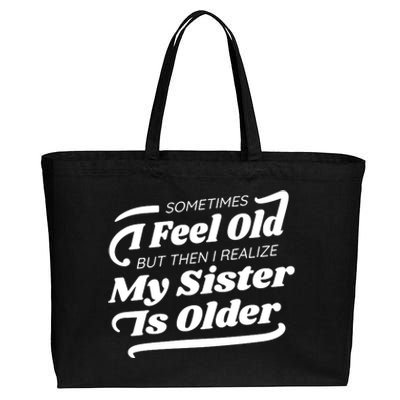 Older Sister Funny Cotton Canvas Jumbo Tote