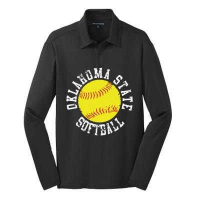 Oklahoma Softball Funny Silk Touch Performance Long Sleeve Polo