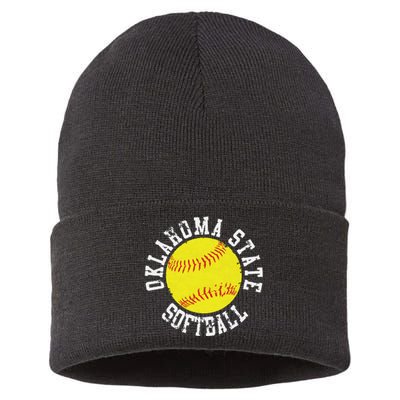 Oklahoma Softball Funny Sustainable Knit Beanie