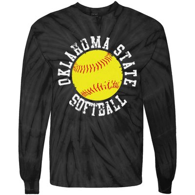 Oklahoma Softball Funny Tie-Dye Long Sleeve Shirt