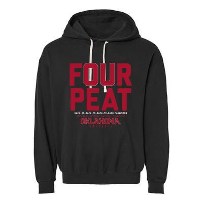 Oklahoma Softball Fourpeat Champs Garment-Dyed Fleece Hoodie