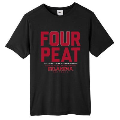 Oklahoma Softball Fourpeat Champs Tall Fusion ChromaSoft Performance T-Shirt