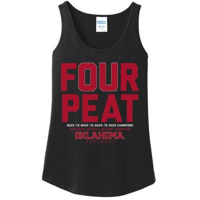 Oklahoma Softball Fourpeat Champs Ladies Essential Tank