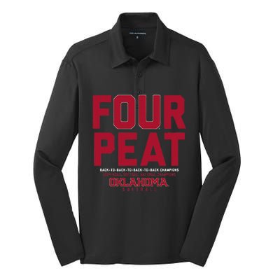 Oklahoma Softball Fourpeat Champs Silk Touch Performance Long Sleeve Polo