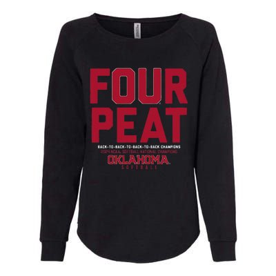 Oklahoma Softball Fourpeat Champs Womens California Wash Sweatshirt