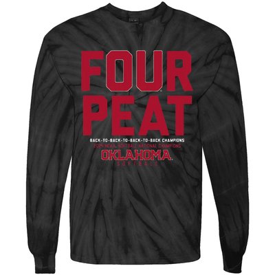 Oklahoma Softball Fourpeat Champs Tie-Dye Long Sleeve Shirt