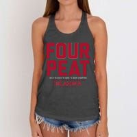 Oklahoma Softball Fourpeat Champs Women's Knotted Racerback Tank