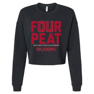 Oklahoma Softball Fourpeat Champs Cropped Pullover Crew