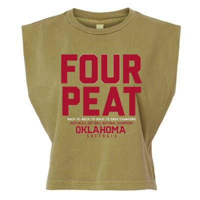 Oklahoma Softball Fourpeat Champs Garment-Dyed Women's Muscle Tee