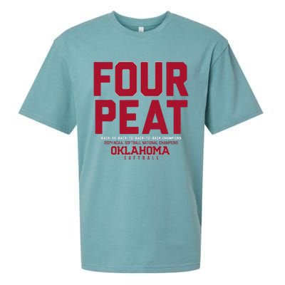 Oklahoma Softball Fourpeat Champs Sueded Cloud Jersey T-Shirt