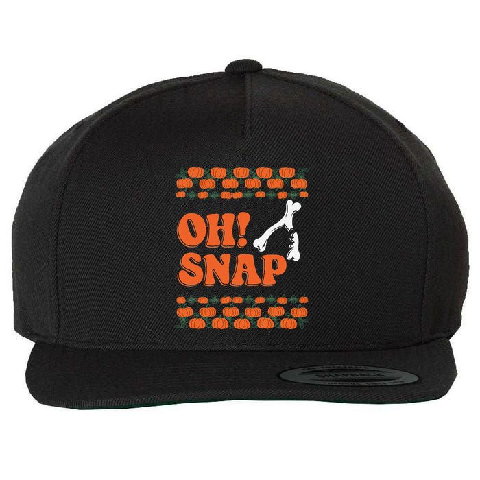 Oh Snap Funny Thanksgiving Ugly Turkey Wishbone Fun Wool Snapback Cap