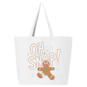 Oh Snap Funny Gingerbread Broken Cookie Christmas Theme 25L Jumbo Tote