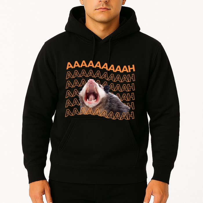 Opossum Screaming Funny Possum Trash Cat Meme Hoodie