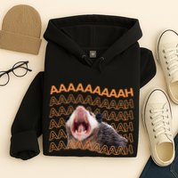Opossum Screaming Funny Possum Trash Cat Meme Hoodie