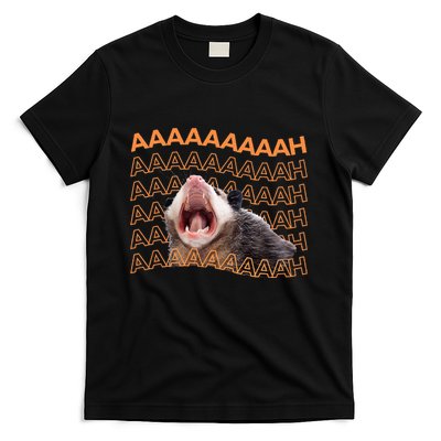 Opossum Screaming Funny Possum Trash Cat Meme T-Shirt