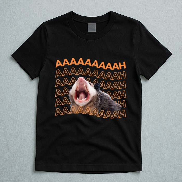 Opossum Screaming Funny Possum Trash Cat Meme T-Shirt