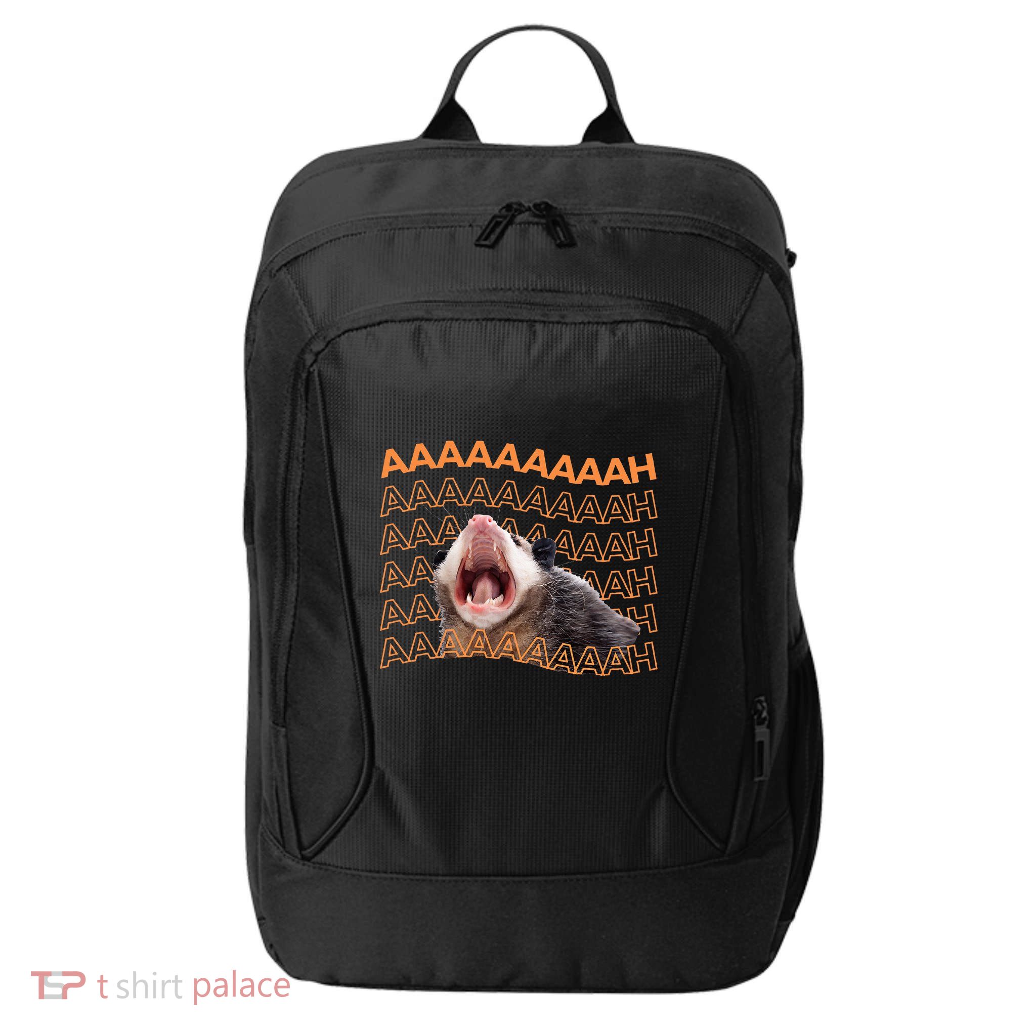 Opossum Screaming Funny Possum Trash Cat Meme City Backpack