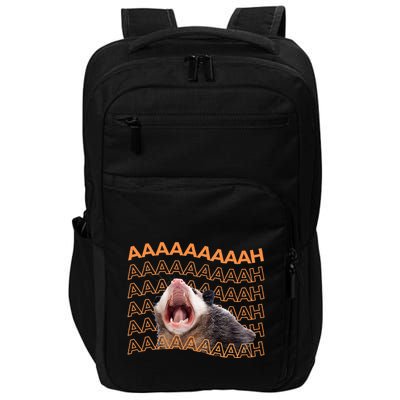 Opossum Screaming Funny Possum Trash Cat Meme Impact Tech Backpack