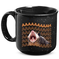 Opossum Screaming Funny Possum Trash Cat Meme 15oz Campfire Ceramic Mug