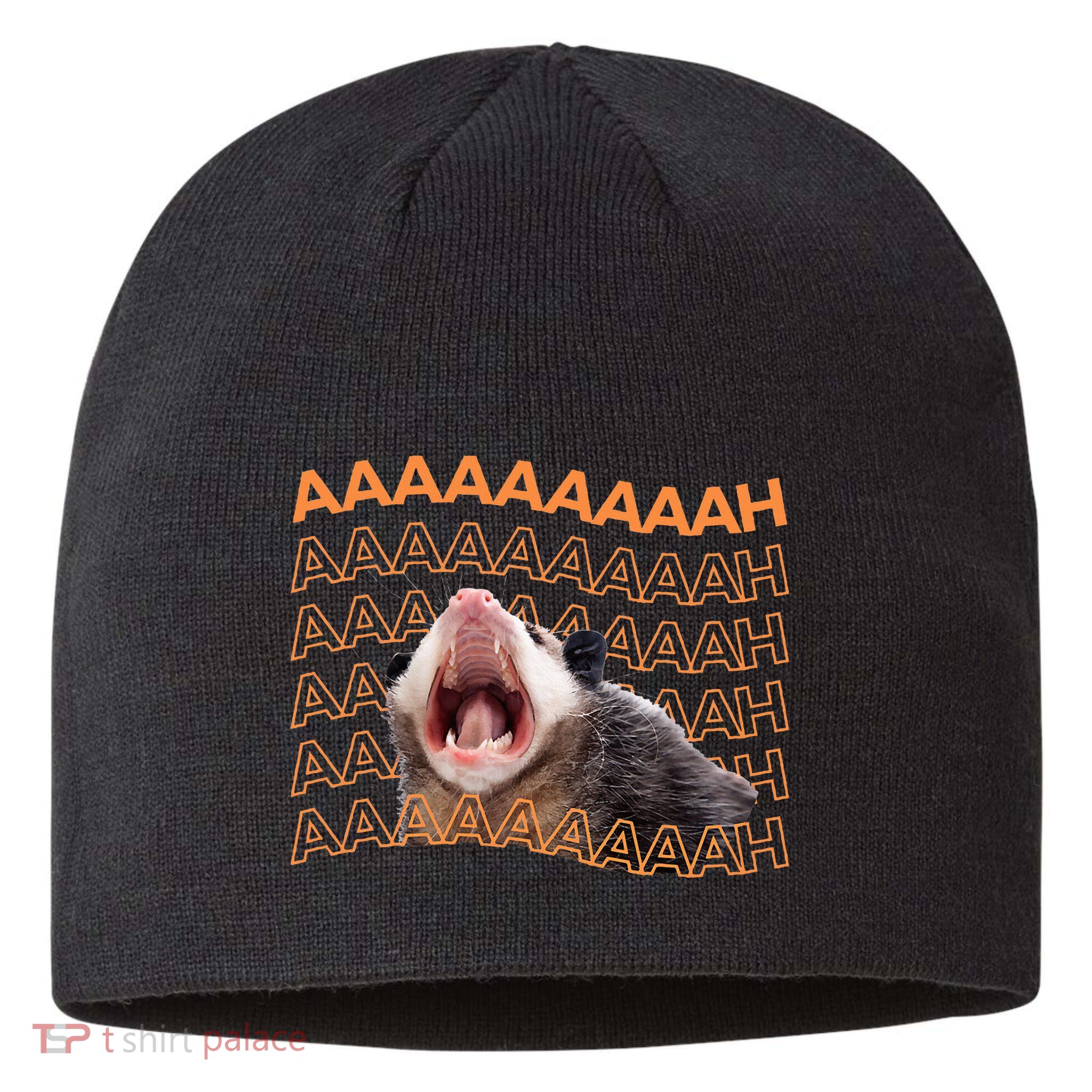 Opossum Screaming Funny Possum Trash Cat Meme Sustainable Beanie