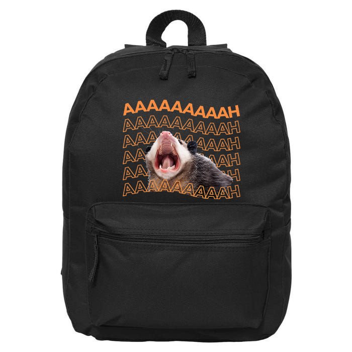 Opossum Screaming Funny Possum Trash Cat Meme 16 in Basic Backpack