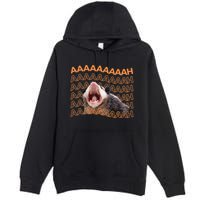 Opossum Screaming Funny Possum Trash Cat Meme Premium Pullover Hoodie