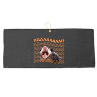 Opossum Screaming Funny Possum Trash Cat Meme Large Microfiber Waffle Golf Towel