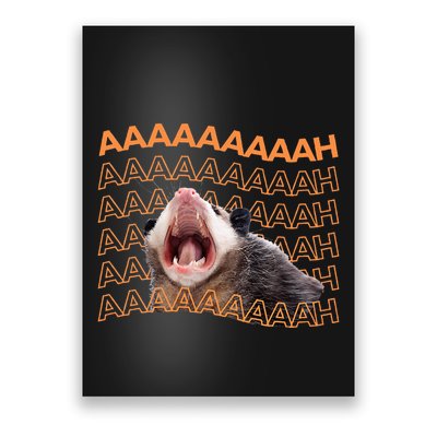 Opossum Screaming Funny Possum Trash Cat Meme Poster