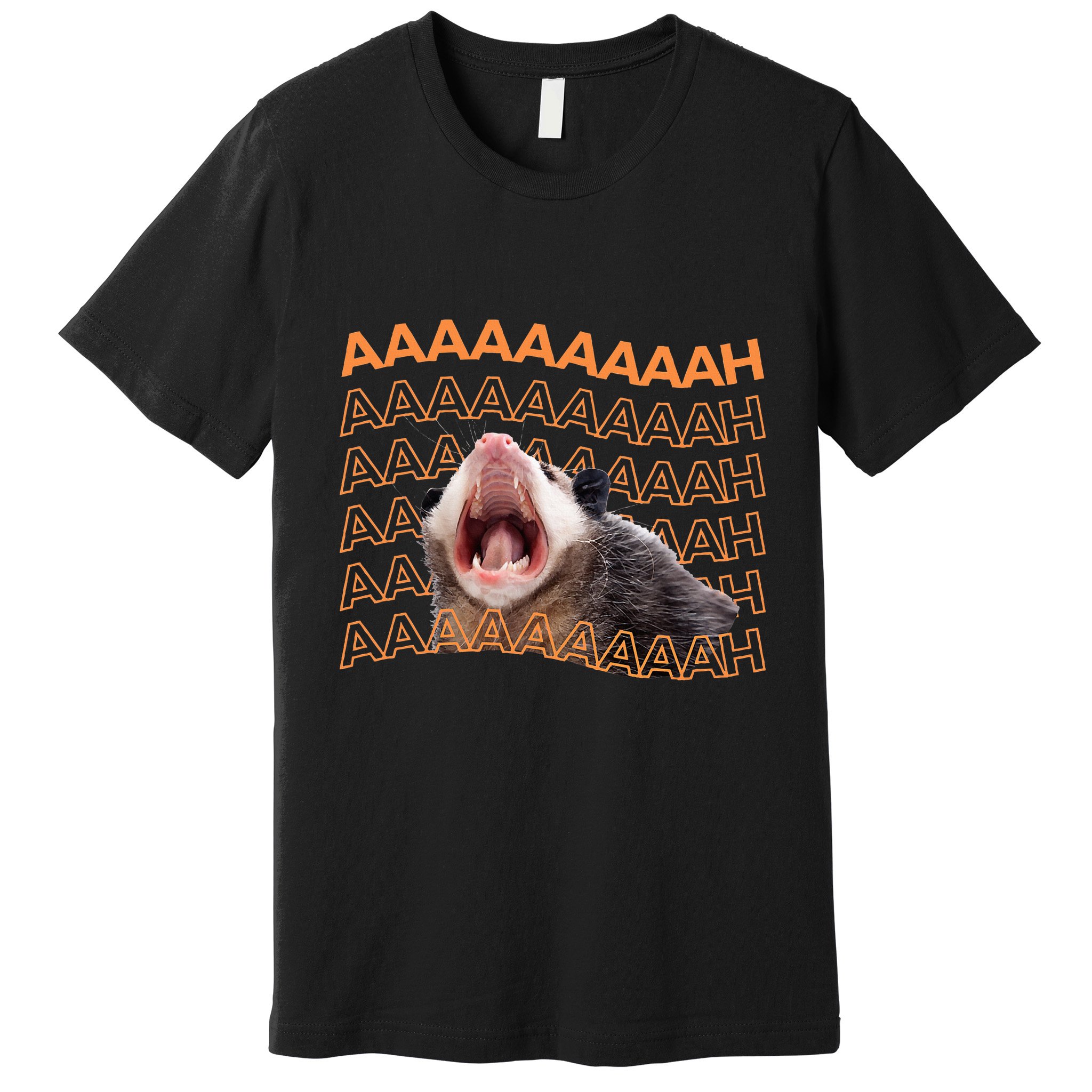 Opossum Screaming Funny Possum Trash Cat Meme Premium T-Shirt