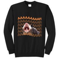 Opossum Screaming Funny Possum Trash Cat Meme Tall Sweatshirt