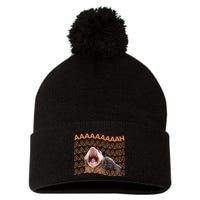 Opossum Screaming Funny Possum Trash Cat Meme Pom Pom 12in Knit Beanie