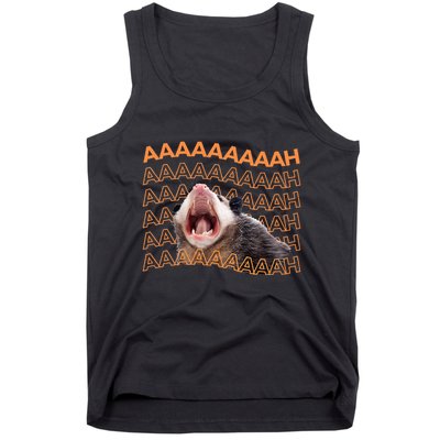 Opossum Screaming Funny Possum Trash Cat Meme Tank Top