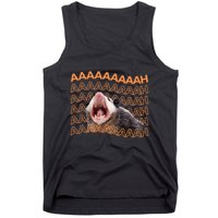 Opossum Screaming Funny Possum Trash Cat Meme Tank Top