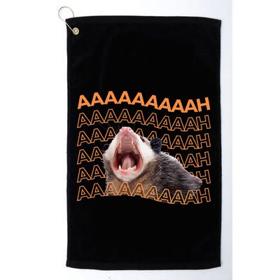 Opossum Screaming Funny Possum Trash Cat Meme Golf Towel