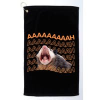 Opossum Screaming Funny Possum Trash Cat Meme Golf Towel