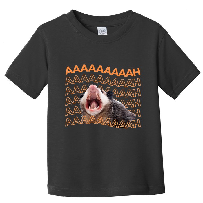 Opossum Screaming Funny Possum Trash Cat Meme Toddler T-Shirt