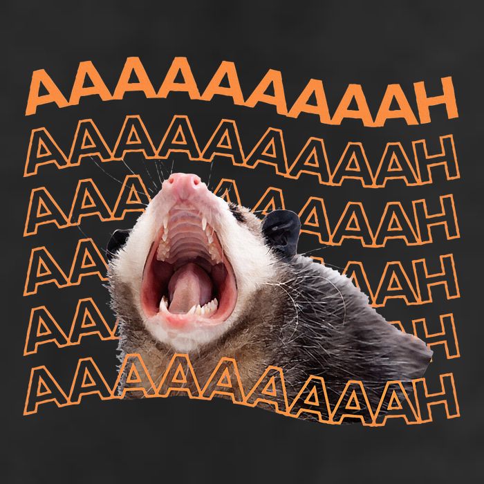 Opossum Screaming Funny Possum Trash Cat Meme Microfiber Hand Towel