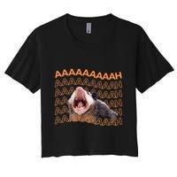 Opossum Screaming Funny Possum Trash Cat Meme Crop Top